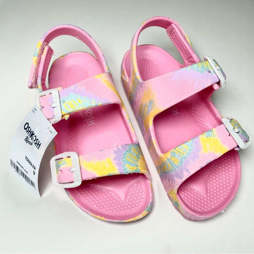 NIB OshKosh B'gosh Pastel Tie-Dye Toddler Rivar Sandals - Size 9